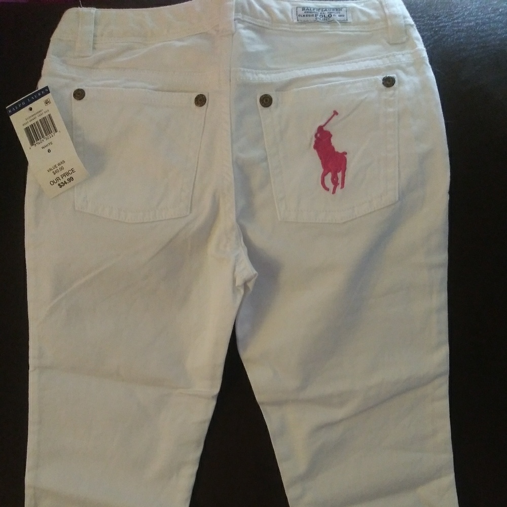 RL girl's white jeans
